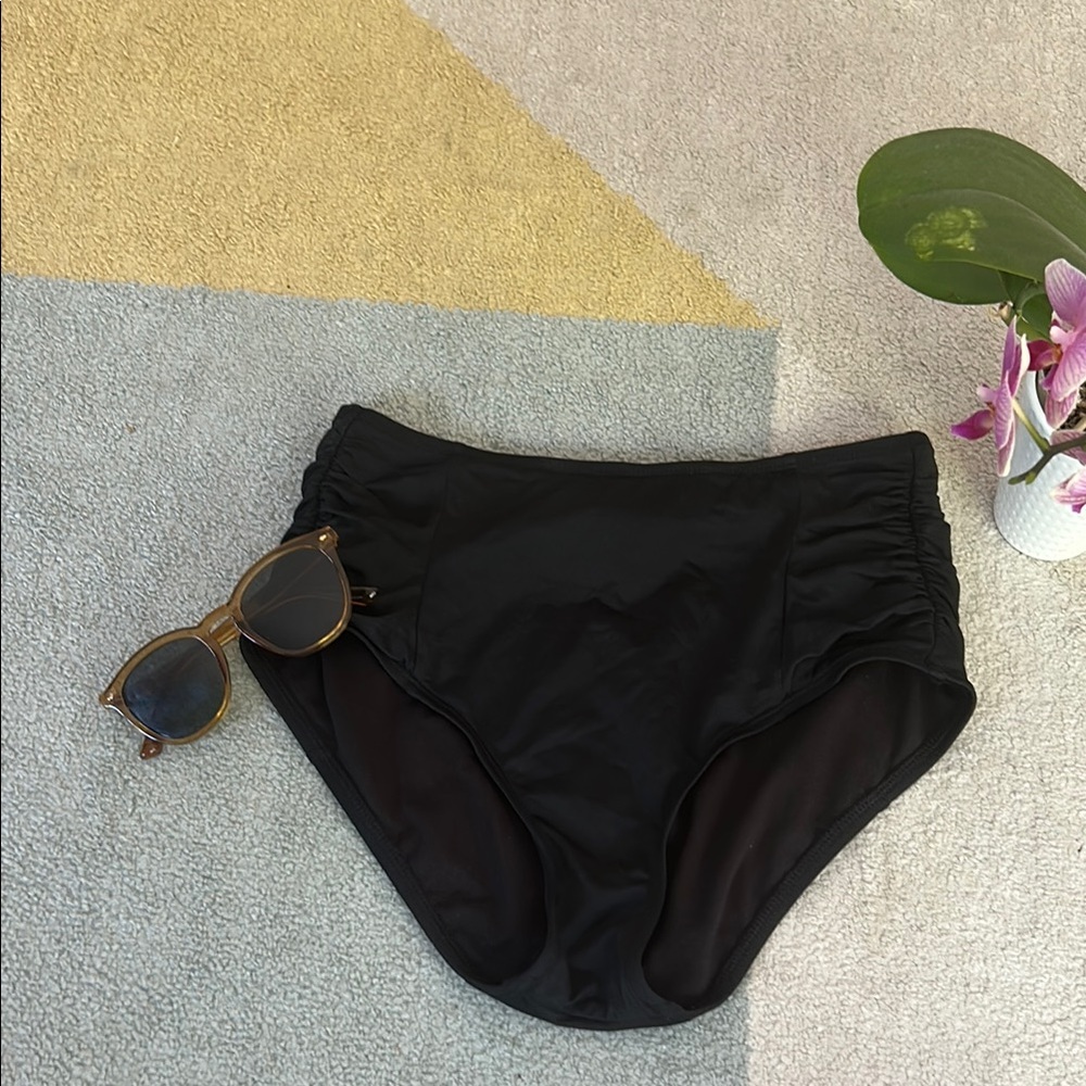 Kona Sol Black High-Waisted Bikini Bottoms